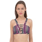 Pattern Zigzag Stripe Design Cage Up Bikini Top