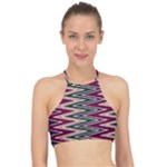 Pattern Zigzag Stripe Design Halter Bikini Top