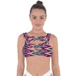 Pattern Zigzag Stripe Design Bandaged Up Bikini Top