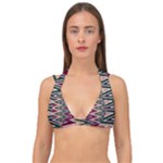 Pattern Zigzag Stripe Design Double Strap Halter Bikini Top