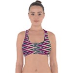 Pattern Zigzag Stripe Design Cross Back Hipster Bikini Top 