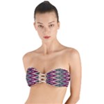 Pattern Zigzag Stripe Design Twist Bandeau Bikini Top