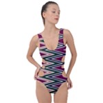 Pattern Zigzag Stripe Design Side Cut Out Swimsuit