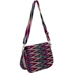 Pattern Zigzag Stripe Design Saddle Handbag