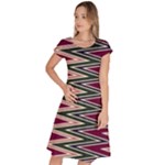 Pattern Zigzag Stripe Design Classic Short Sleeve Dress