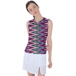 Pattern Zigzag Stripe Design Women s Sleeveless Sports Top