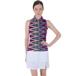 Pattern Zigzag Stripe Design Women s Sleeveless Polo T-Shirt