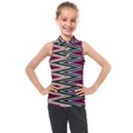 Pattern Zigzag Stripe Design Kids  Sleeveless Polo T-Shirt