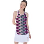 Pattern Zigzag Stripe Design Racer Back Mesh Tank Top