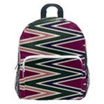 Pattern Zigzag Stripe Design Kids  Age 5-10 Lightweight School Backpack with Side Pockets