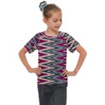 Pattern Zigzag Stripe Design Kids  Mesh Piece T-Shirt