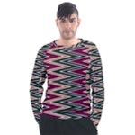 Pattern Zigzag Stripe Design Men s Long Sleeve Raglan T-Shirt