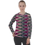 Pattern Zigzag Stripe Design Women s Long Sleeve Raglan T-Shirt