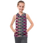 Pattern Zigzag Stripe Design Kids  Sleeveless Hoodie