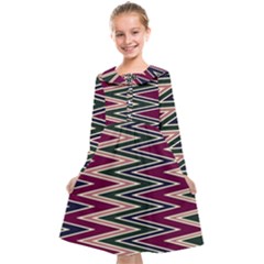 Pattern Zigzag Stripe Design Kids  Midi Sailor Dress from ArtsNow.com