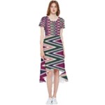 Pattern Zigzag Stripe Design High Low Boho Dress