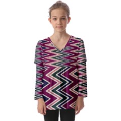 Kids  V Neck Casual Top 