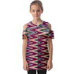 Pattern Zigzag Stripe Design Fold Over Open Sleeve Top