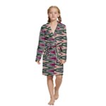 Pattern Zigzag Stripe Design Kids  Long Sleeve Velvet Lounge Robe