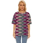 Pattern Zigzag Stripe Design Oversized Basic T-Shirt