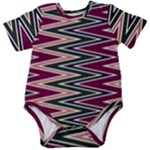 Pattern Zigzag Stripe Design Baby Short Sleeve Bodysuit