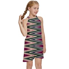 Kids  Halter Collar Waist Tie Chiffon Dress 