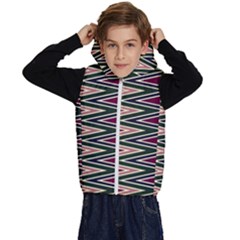 Pattern Zigzag Stripe Design Kids  Stylish Hooded Puffer Vest from ArtsNow.com