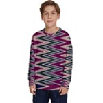 Pattern Zigzag Stripe Design Kids  Crewneck Sweatshirt