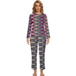 Pattern Zigzag Stripe Design Womens  Long Sleeve Lightweight Pajamas Set