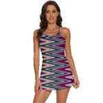 Pattern Zigzag Stripe Design 2-in-1 Flare Activity Dress