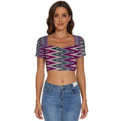 Short Sleeve Square Neckline Crop Top  