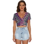 Pattern Zigzag Stripe Design V-Neck Crop Top