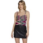 Pattern Zigzag Stripe Design Flowy Camisole Tie Up Top