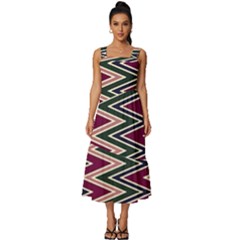 Square Neckline Tiered Midi Dress 