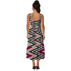 Square Neckline Tiered Midi Dress 