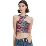 Pattern Zigzag Stripe Design Cut Out Top