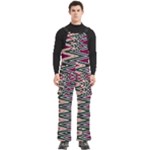 Pattern Zigzag Stripe Design Men s Side Zip Front Pouch Ski And Snowboard Bib Pants	