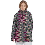 Pattern Zigzag Stripe Design Women s Pullover Zip Ski and Snowboard Waterproof Breathable Jacket