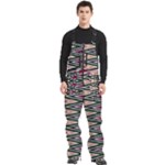 Pattern Zigzag Stripe Design Men s Front Zip Ski And Snowboard Bib Pants