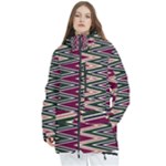 Pattern Zigzag Stripe Design Women s Multi Pockets Zip Ski and Snowboard Waterproof Breathable Jacket