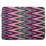 Pattern Zigzag Stripe Design 17  Vertical Laptop Sleeve Case With Pocket