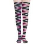 Pattern Zigzag Stripe Design Thigh High Stockings