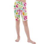 Leaves Pattern Seamless Texture Kids  Mid Length Swim Shorts