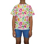 Leaves Pattern Seamless Texture Kids  Short Sleeve Swimwear