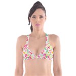 Leaves Pattern Seamless Texture Plunge Bikini Top