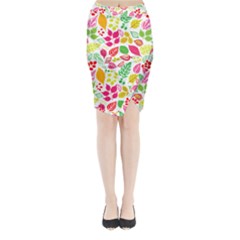 Leaves Pattern Seamless Texture Midi Wrap Pencil Skirt from ArtsNow.com