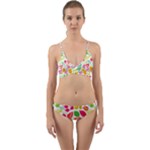 Leaves Pattern Seamless Texture Wrap Around Bikini Set