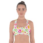 Leaves Pattern Seamless Texture Cross Back Sports Bra