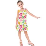 Leaves Pattern Seamless Texture Kids  Sleeveless Dress