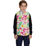 Leaves Pattern Seamless Texture Kid s Button Up Puffer Vest